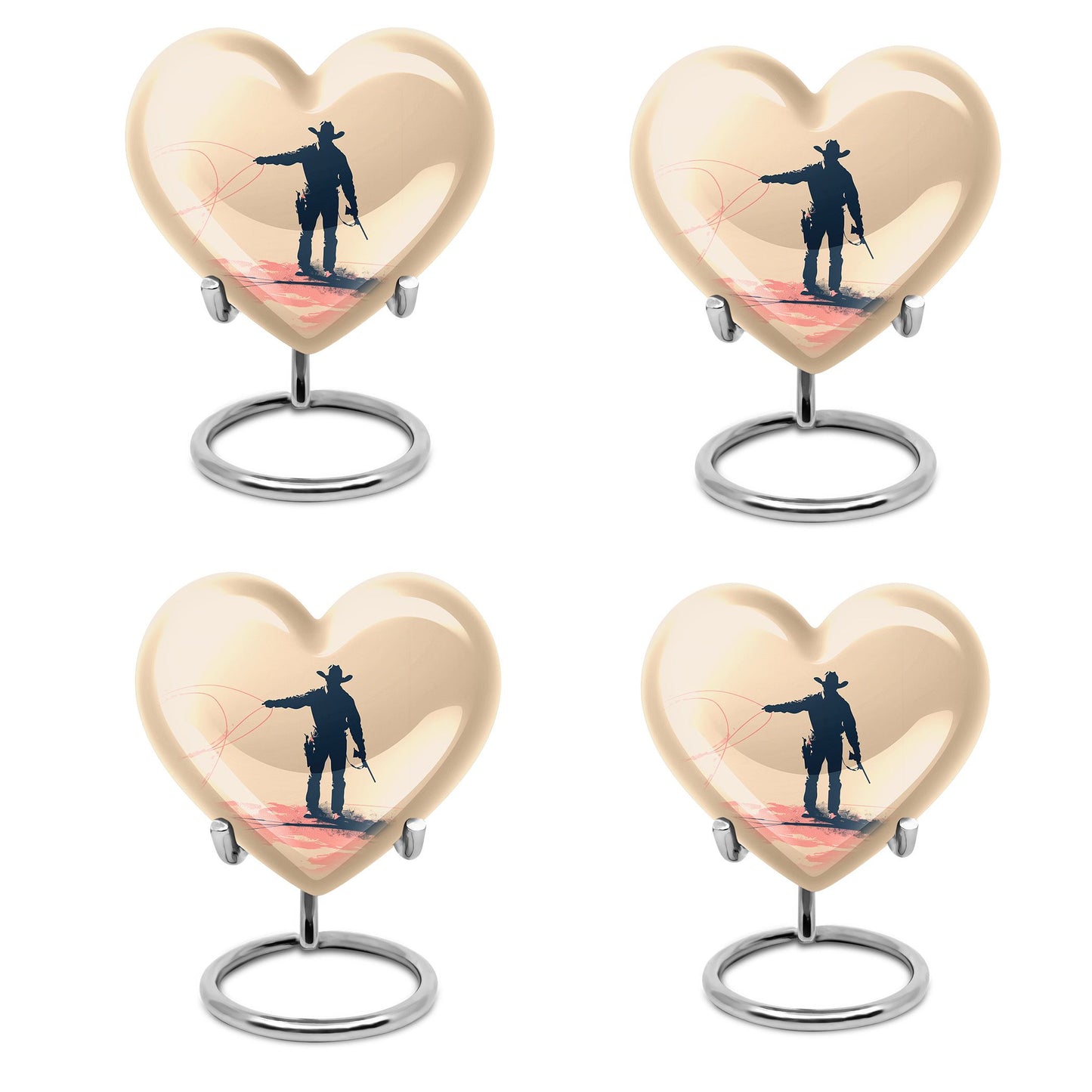 Cowboy Theme 3 Inch Keepsake Pack of 4