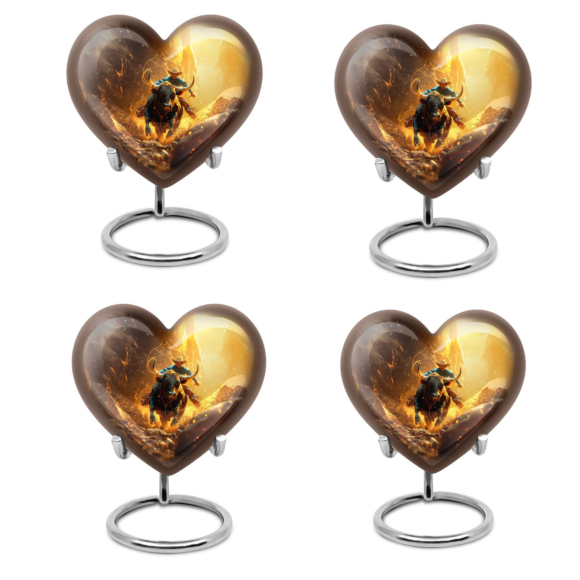 Cowboy Theme 3 Inch Keepsake Pack of 4