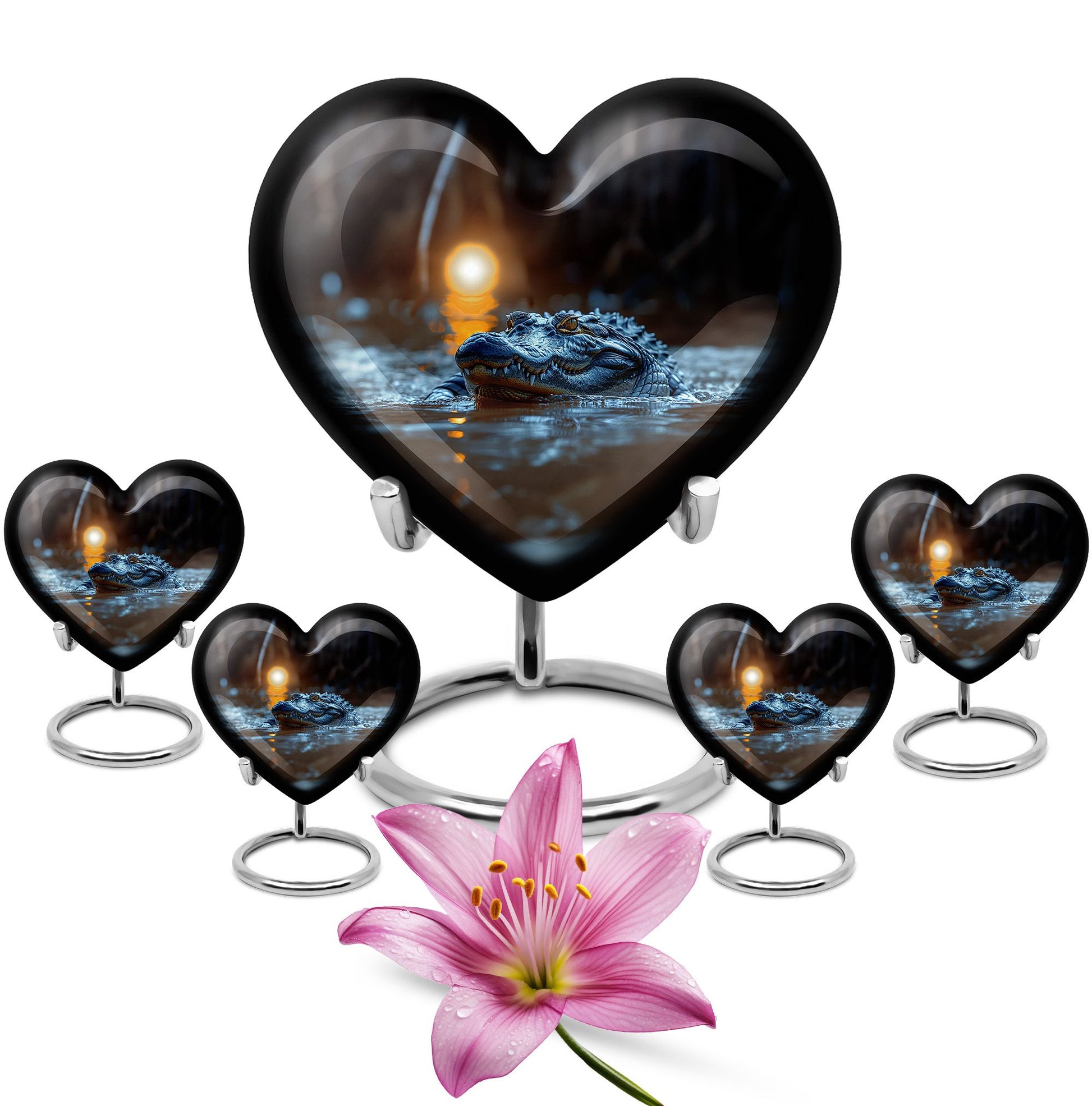 Alligator Theme Large Urn With 4 Keepsake Urn