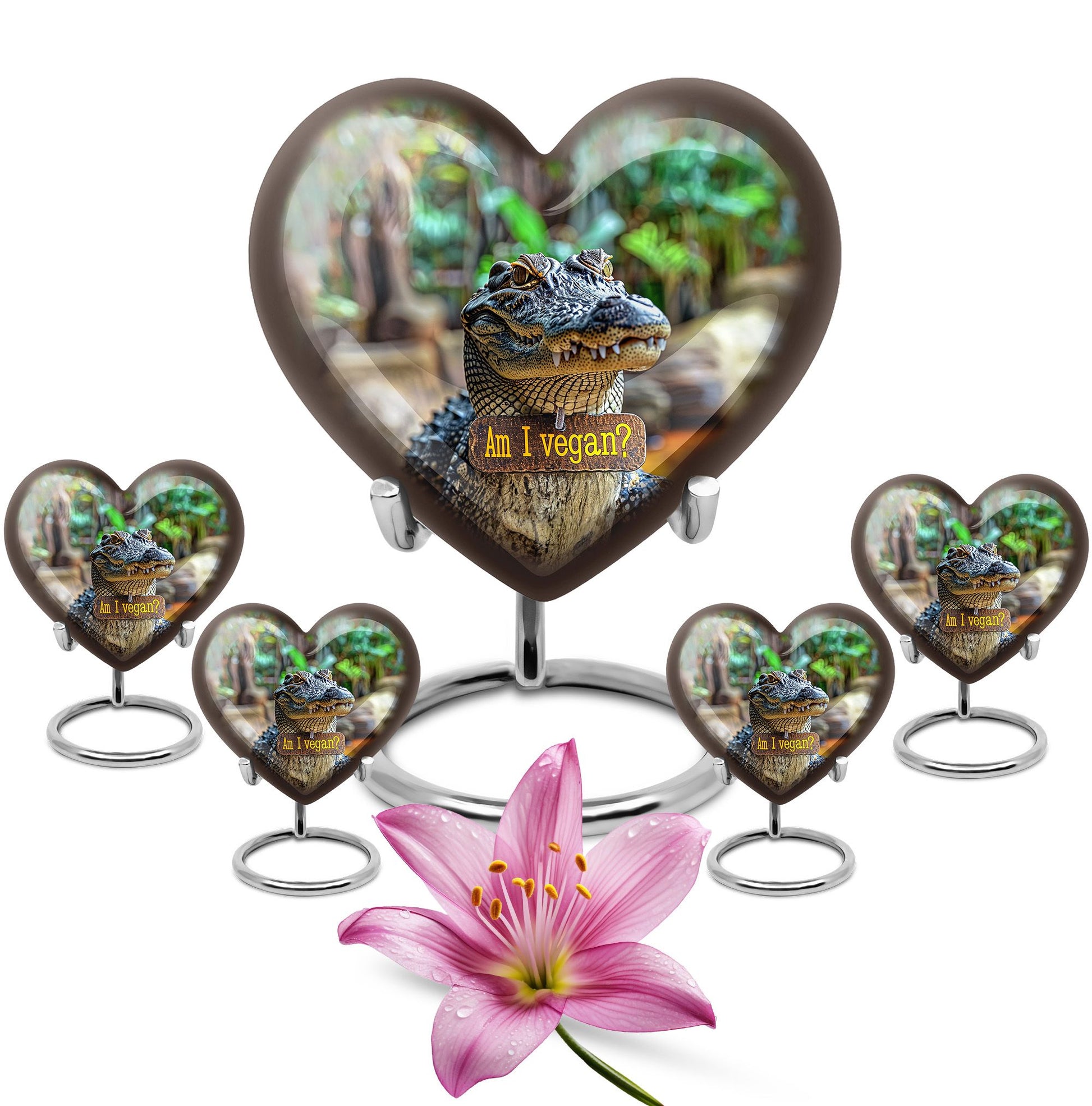 Alligator Theme Large Urn With 4 Keepsake Urn