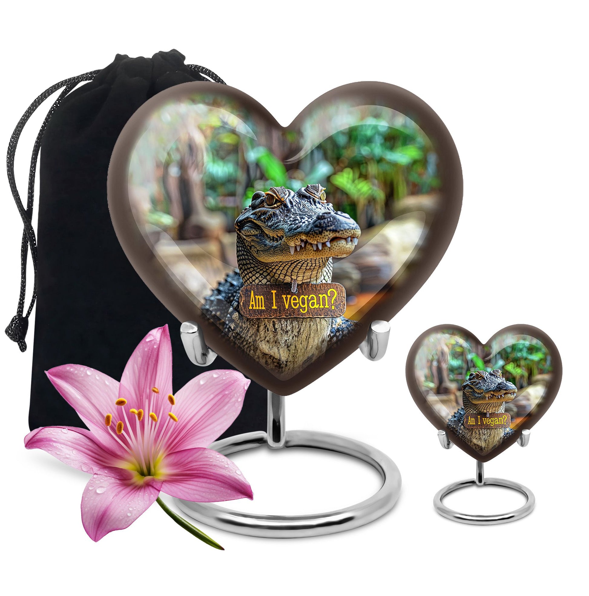 Alligator Theme Large Urn With 1 Keepsake Urn