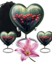 Tulip Theme Large Urn With 2 Keepsake Urn