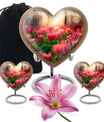 Tulip Theme Large Urn With 2 Keepsake Urn