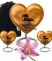 Horse Theme Large Urn With 2 Keepsake Urn