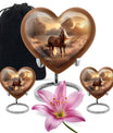 Horse Theme Large Urn With 2 Keepsake Urn