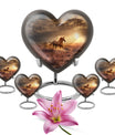 Horse Theme Large Urn With 4 Keepsake Urn