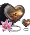 Horse Theme Large Urn With 1 Keepsake Urn