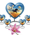 Horse Theme Large Urn With 4 Keepsake Urn
