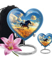 Horse Theme Large Urn With 1 Keepsake Urn