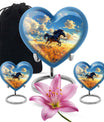 Horse Theme Large Urn With 2 Keepsake Urn