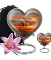 Horse Theme Large Urn With 1 Keepsake Urn