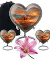 Horse Theme Large Urn With 2 Keepsake Urn