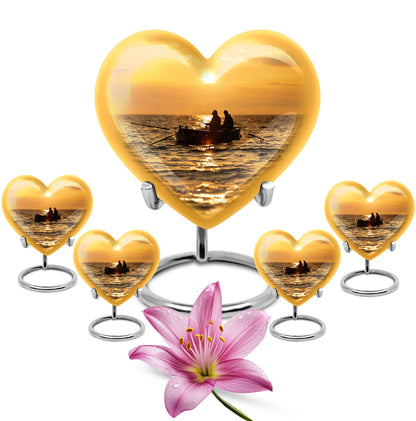 Fishing Theme Large Urn With 4 Keepsake Urn