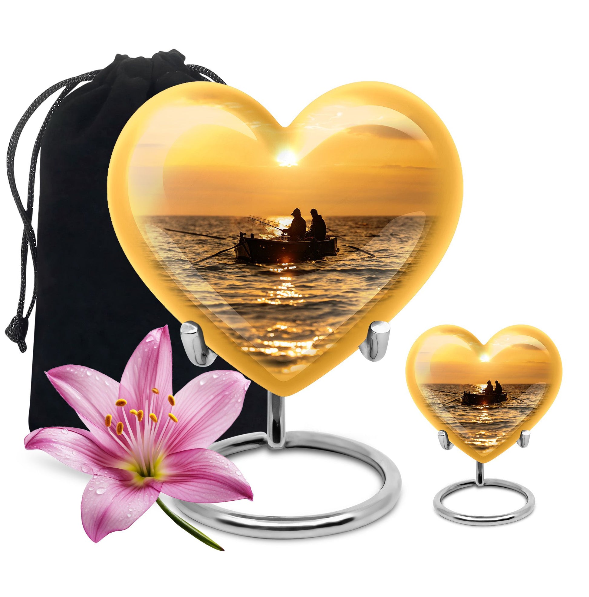 Fishing Theme Large Urn With 1 Keepsake Urn