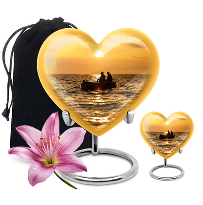 Fishing Theme Large Urn With 1 Keepsake Urn