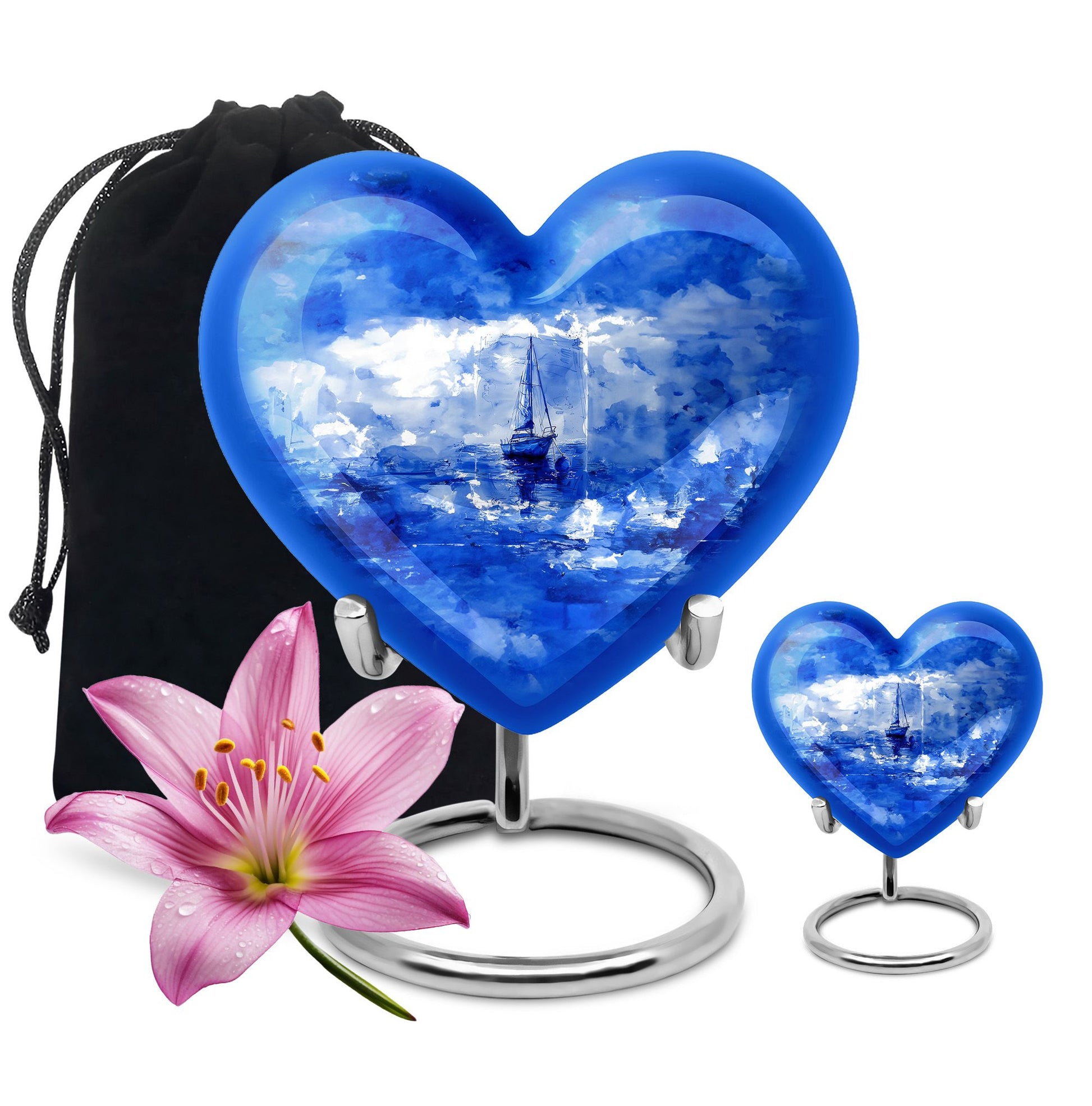 Fishing Theme Large Urn With 1 Keepsake Urn