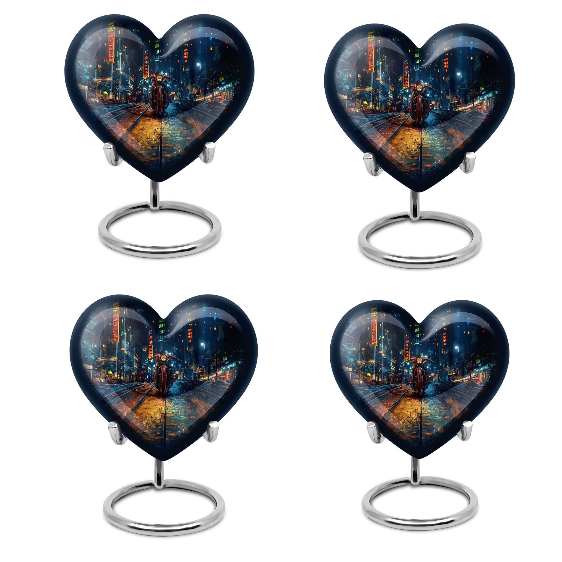 Motorcycle Theme 3 Inch Keepsake Pack of 4