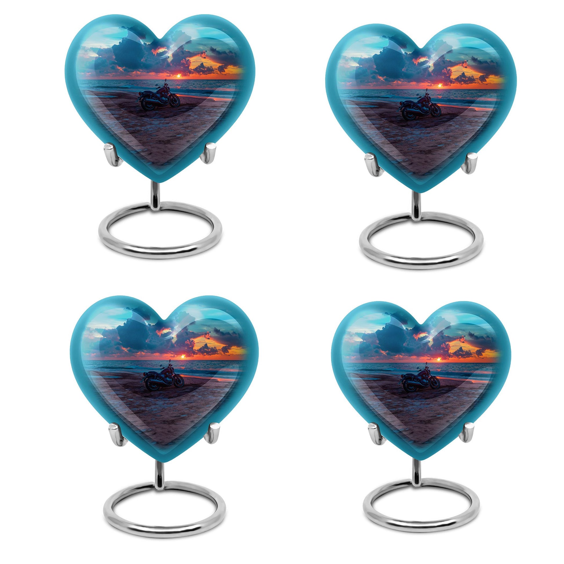 Motorcycle Theme 3 Inch Keepsake Pack of 4