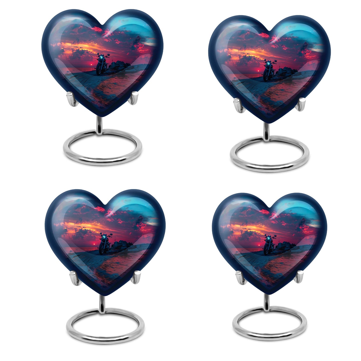 Motorcycle Theme 3 Inch Keepsake Pack of 4