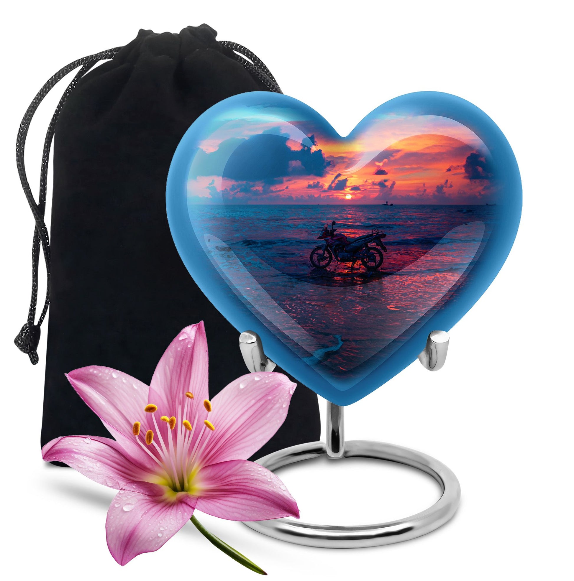 Motorcycle Theme Large Urn 10 Inch