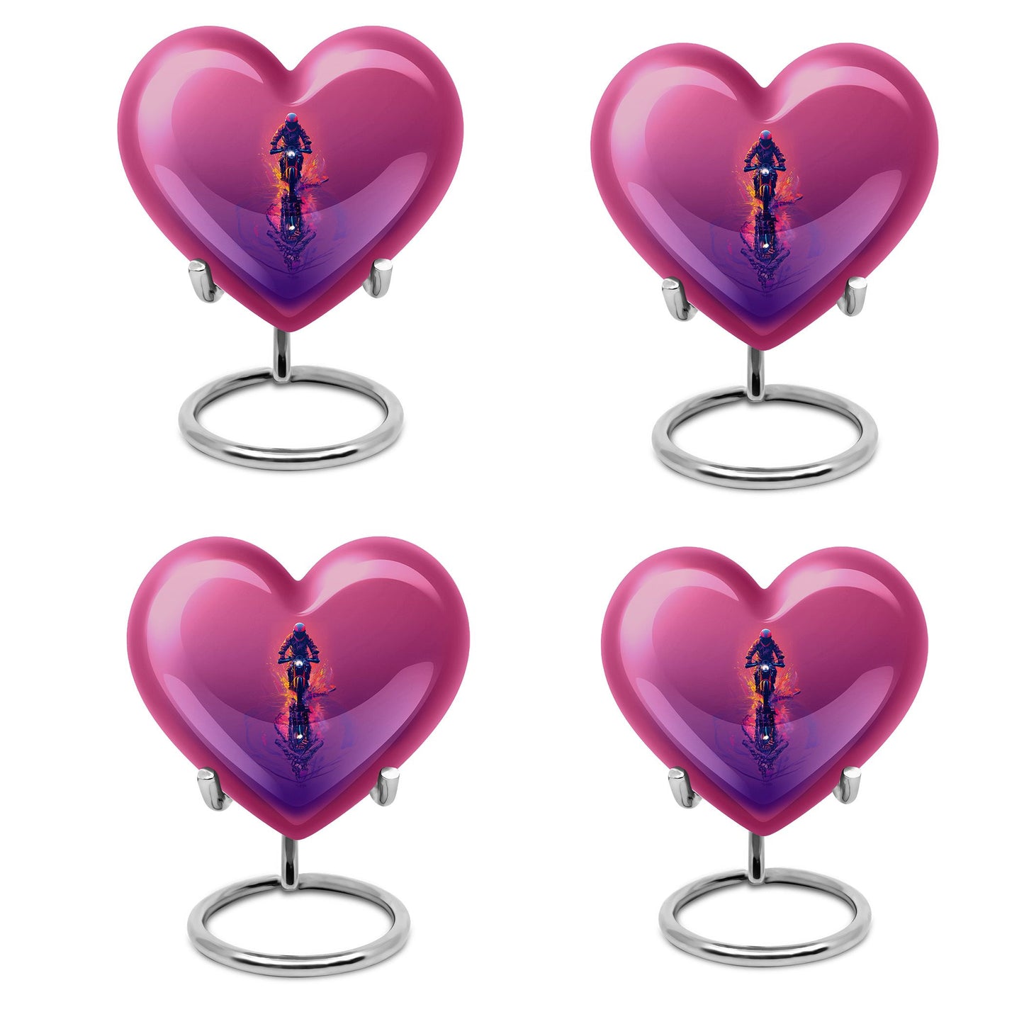 Motorcycle Theme 3 Inch Keepsake Pack of 4