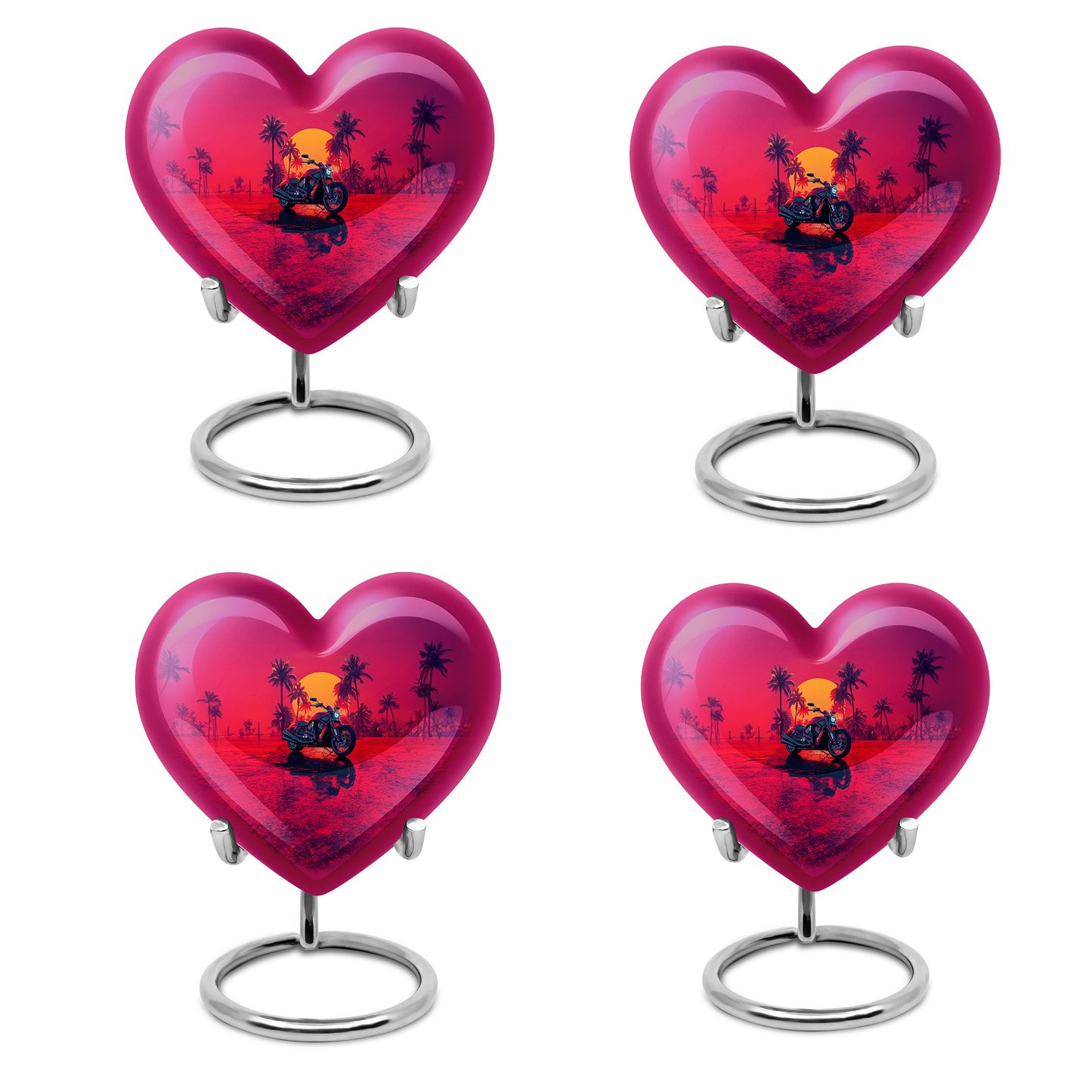 Motorcycle Theme 3 Inch Keepsake Pack of 4