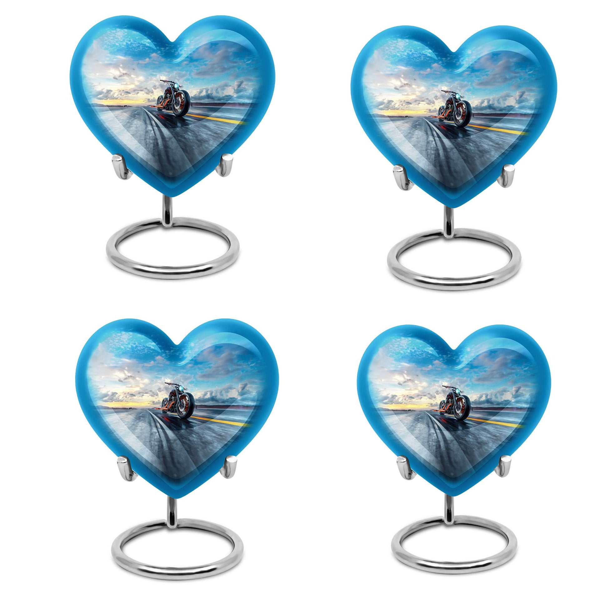 Motorcycle Theme 3 Inch Keepsake Pack of 4