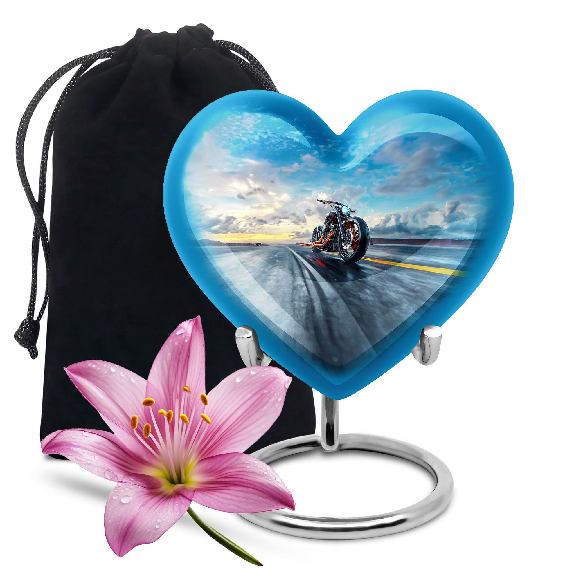 Motorcycle Theme Large Urn 10 Inch