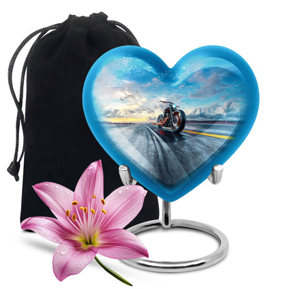 Motorcycle Theme Large Urn 10 Inch
