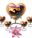 Horse Theme Large Urn With 4 Keepsake Urn