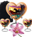 Horse Theme Large Urn With 2 Keepsake Urn