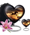 Horse Theme Large Urn With 1 Keepsake Urn