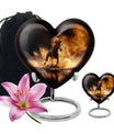 Horse Theme Large Urn With 1 Keepsake Urn