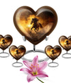 Horse Theme Large Urn With 4 Keepsake Urn