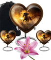 Horse Theme Large Urn With 2 Keepsake Urn