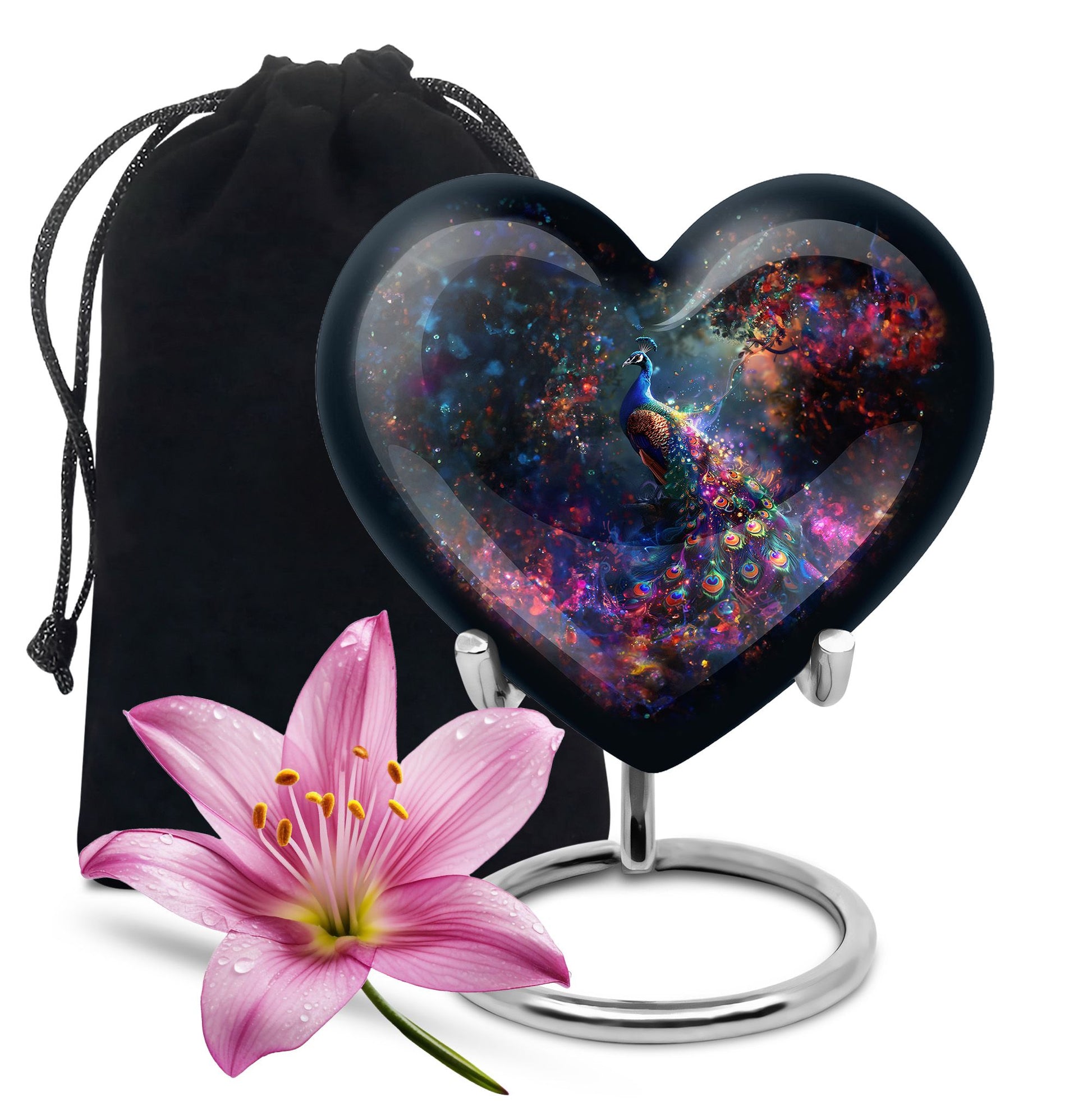 Peacock Theme Large Urn 10 Inch