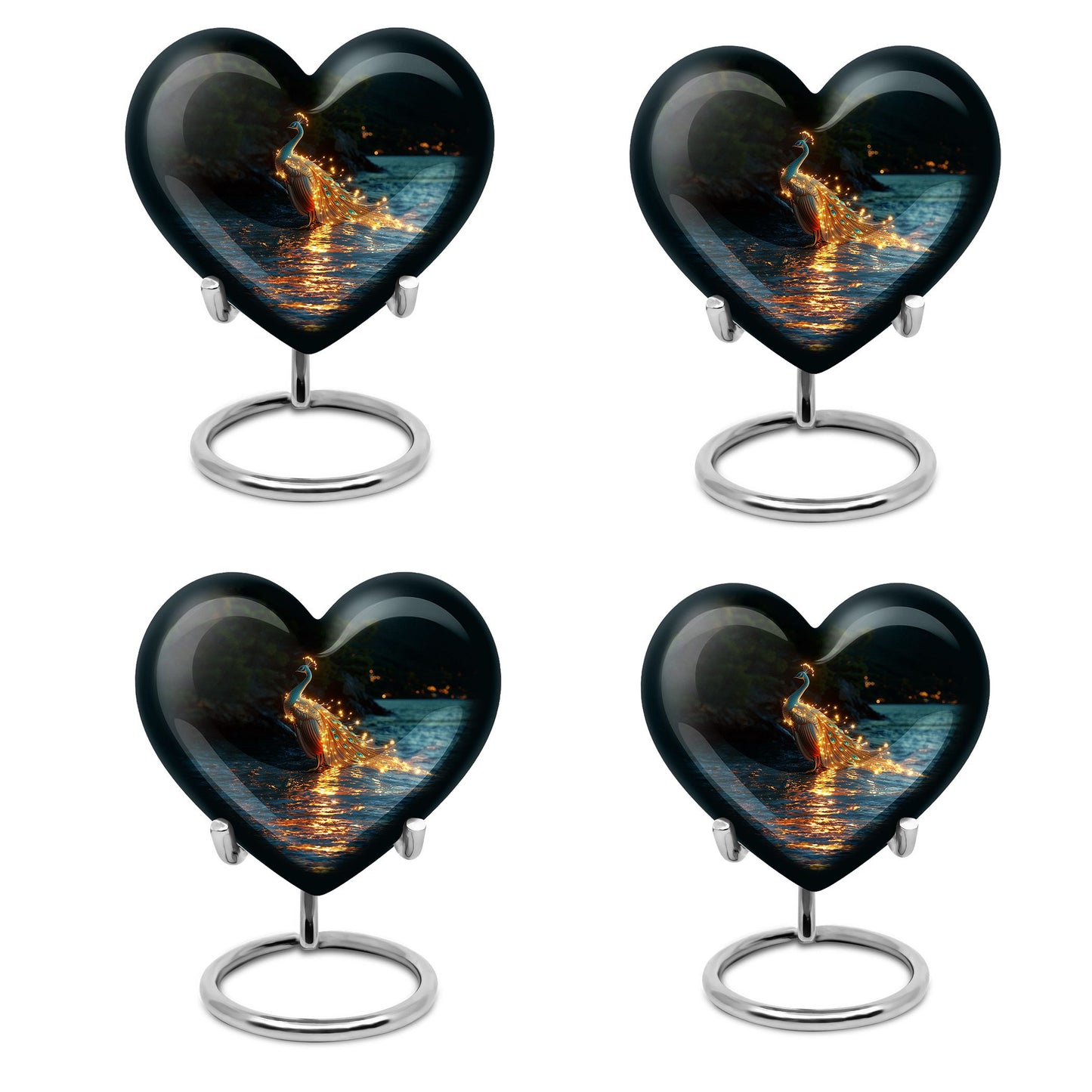 Peacock Theme 3 Inch Keepsake Pack of 4
