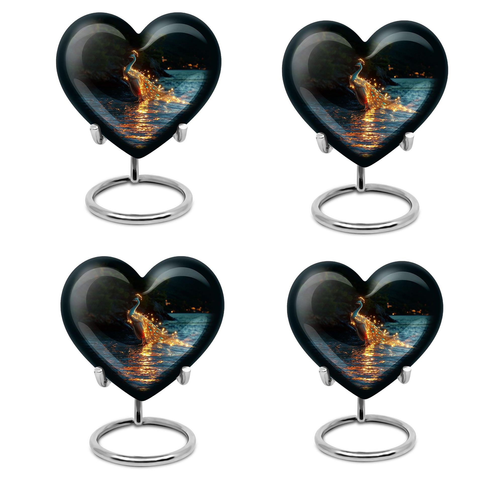 Peacock Theme 3 Inch Keepsake Pack of 4