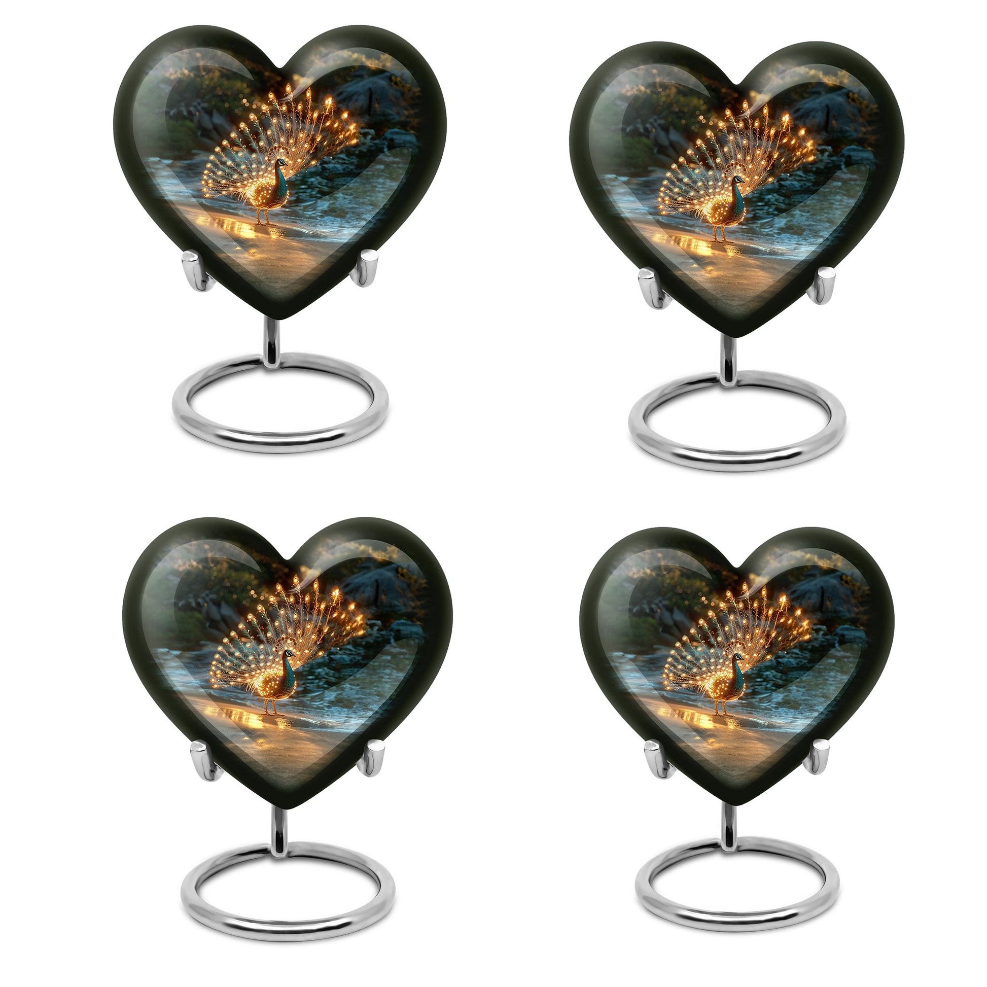 Peacock Theme 3 Inch Keepsake Pack of 4