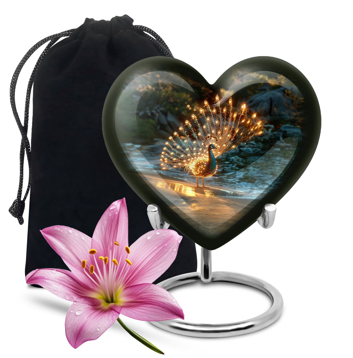 Peacock Theme Large Urn 10 Inch