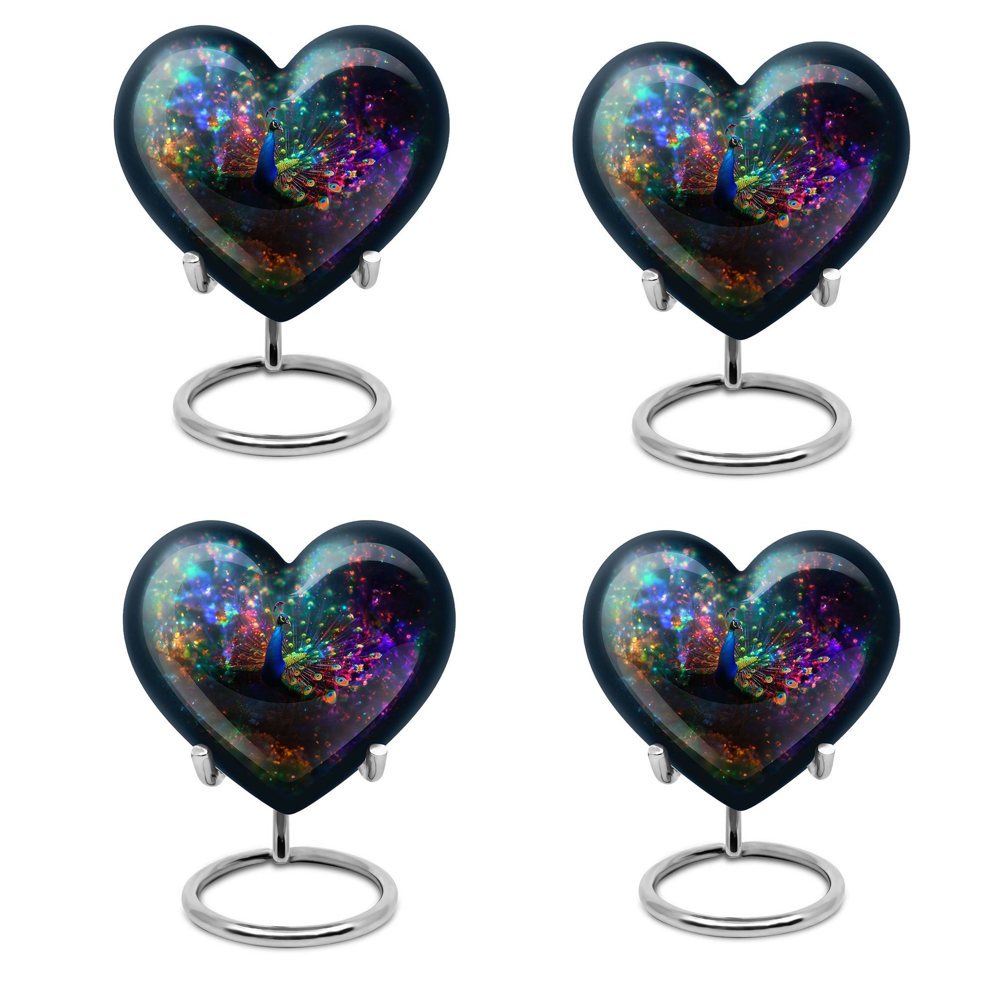 Peacock Theme 3 Inch Keepsake Pack of 4