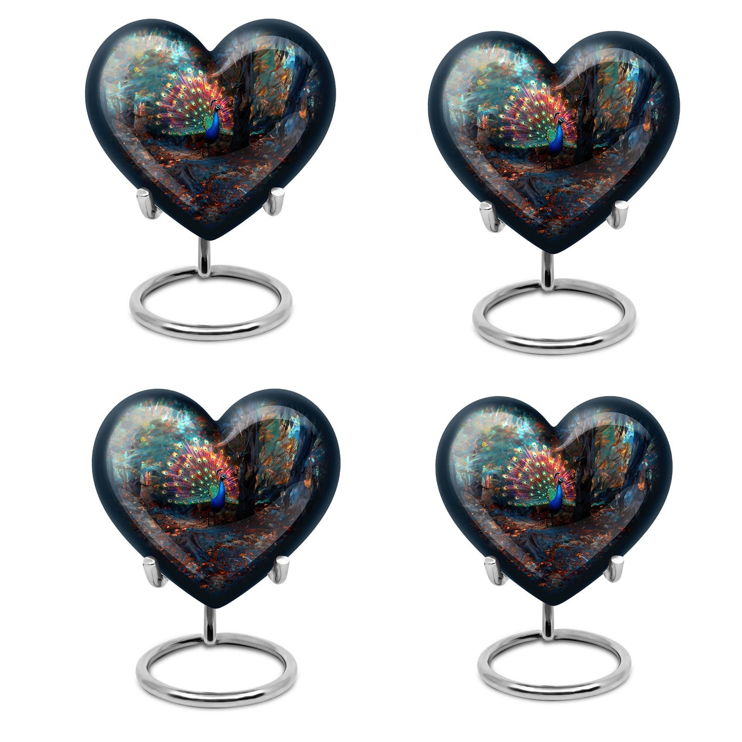 Peacock Theme 3 Inch Keepsake Pack of 4