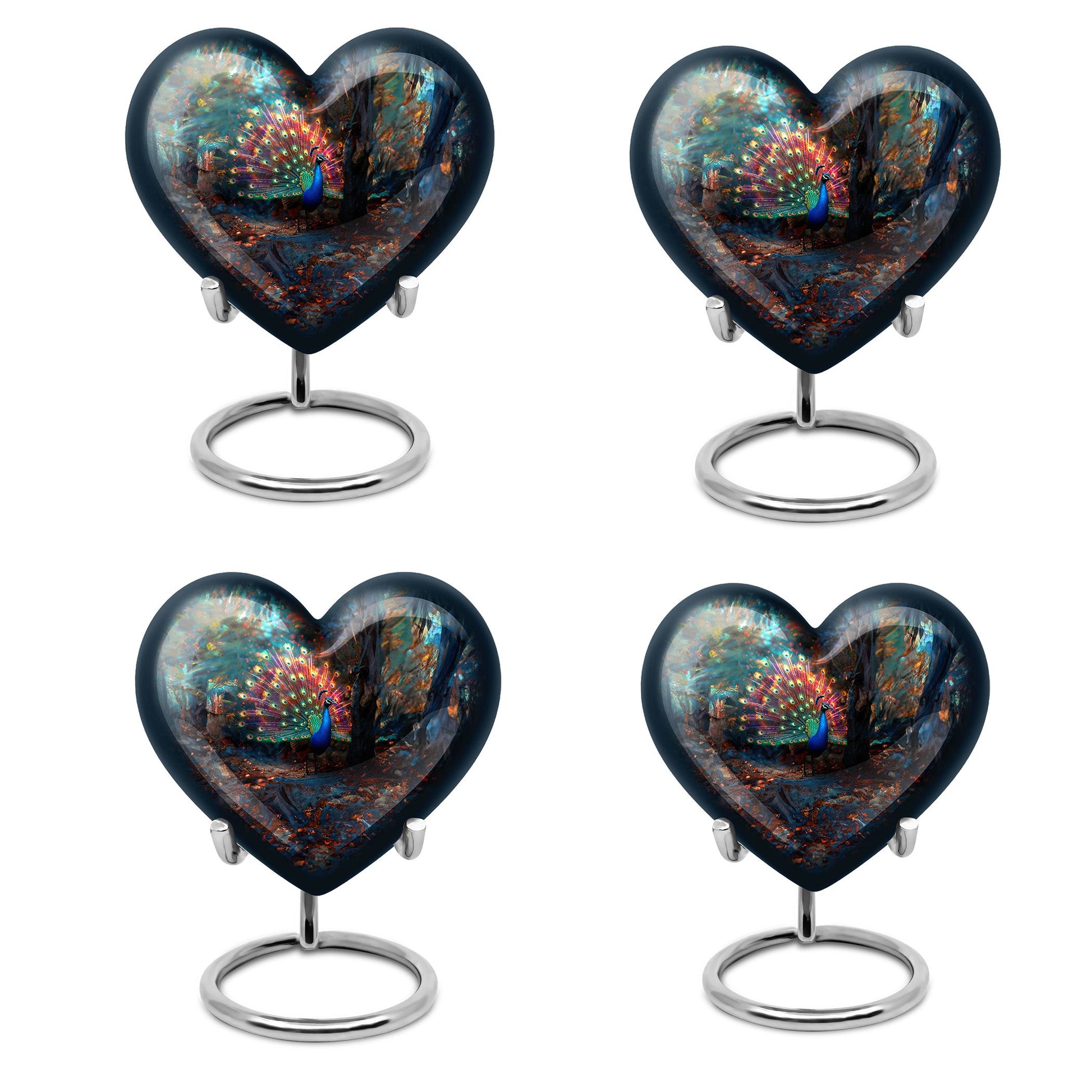 Peacock Theme 3 Inch Keepsake Pack of 4