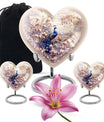 Peacock Theme Large Urn With 2 Keepsake Urn