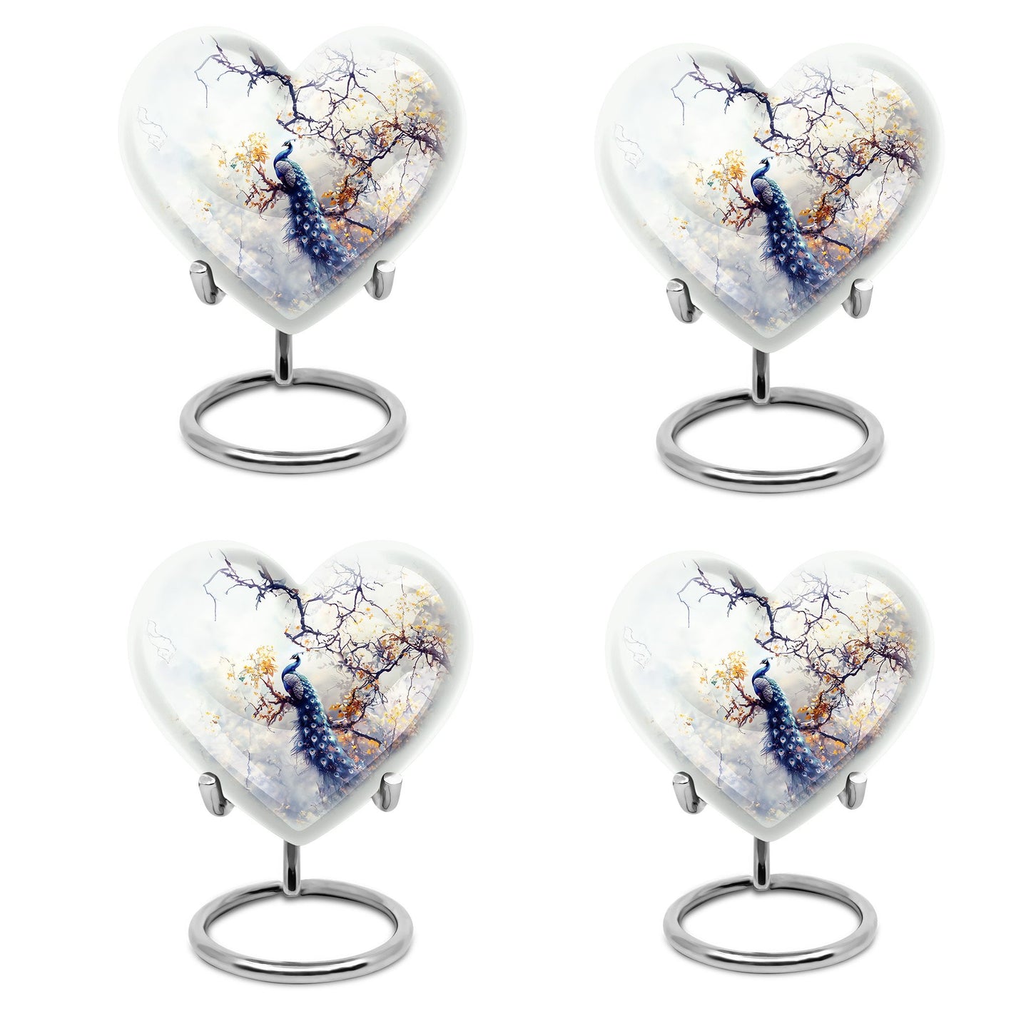 Peacock Theme 3 Inch Keepsake Pack of 4