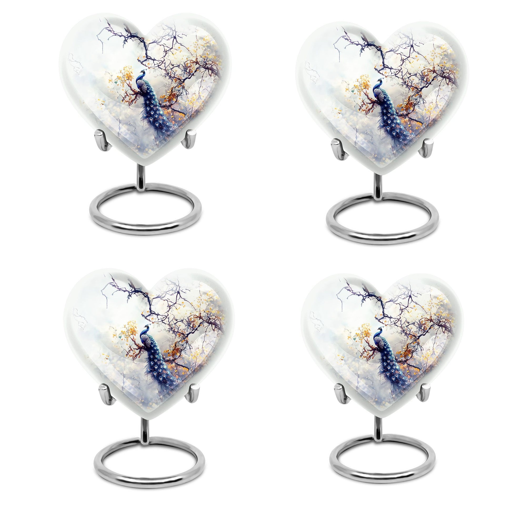 Peacock Theme 3 Inch Keepsake Pack of 4