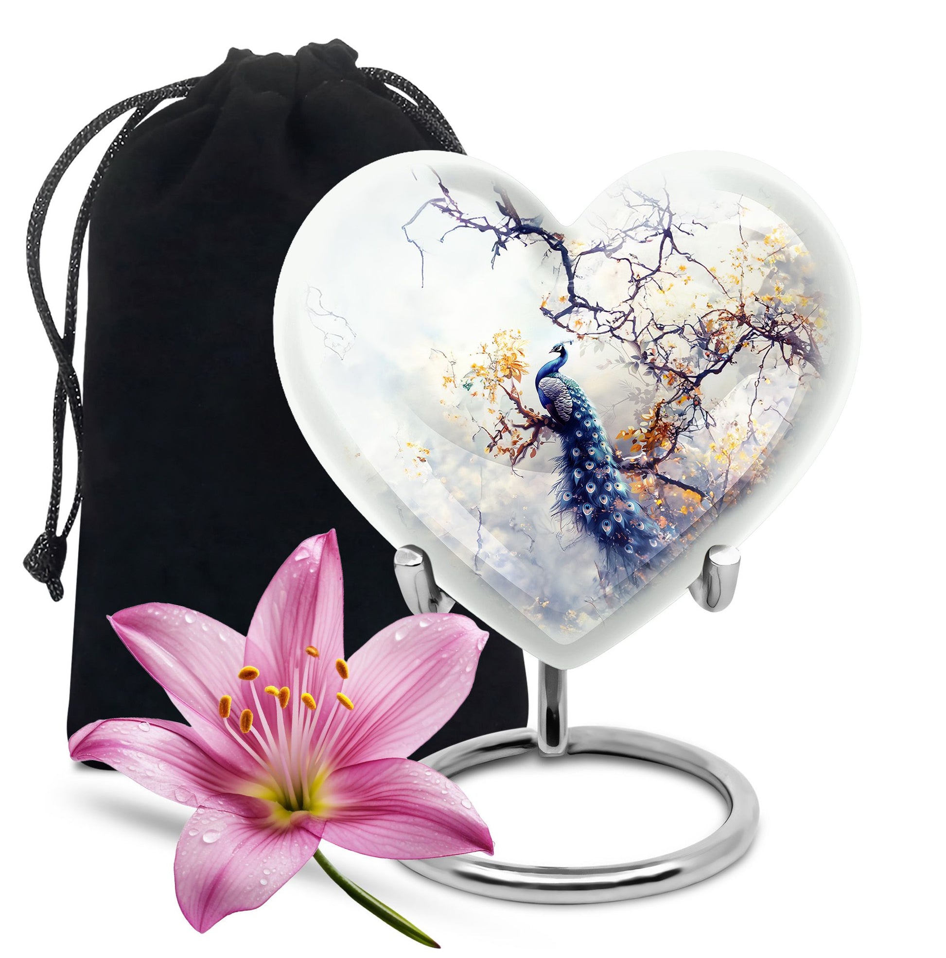 Peacock Theme Large Urn 10 Inch