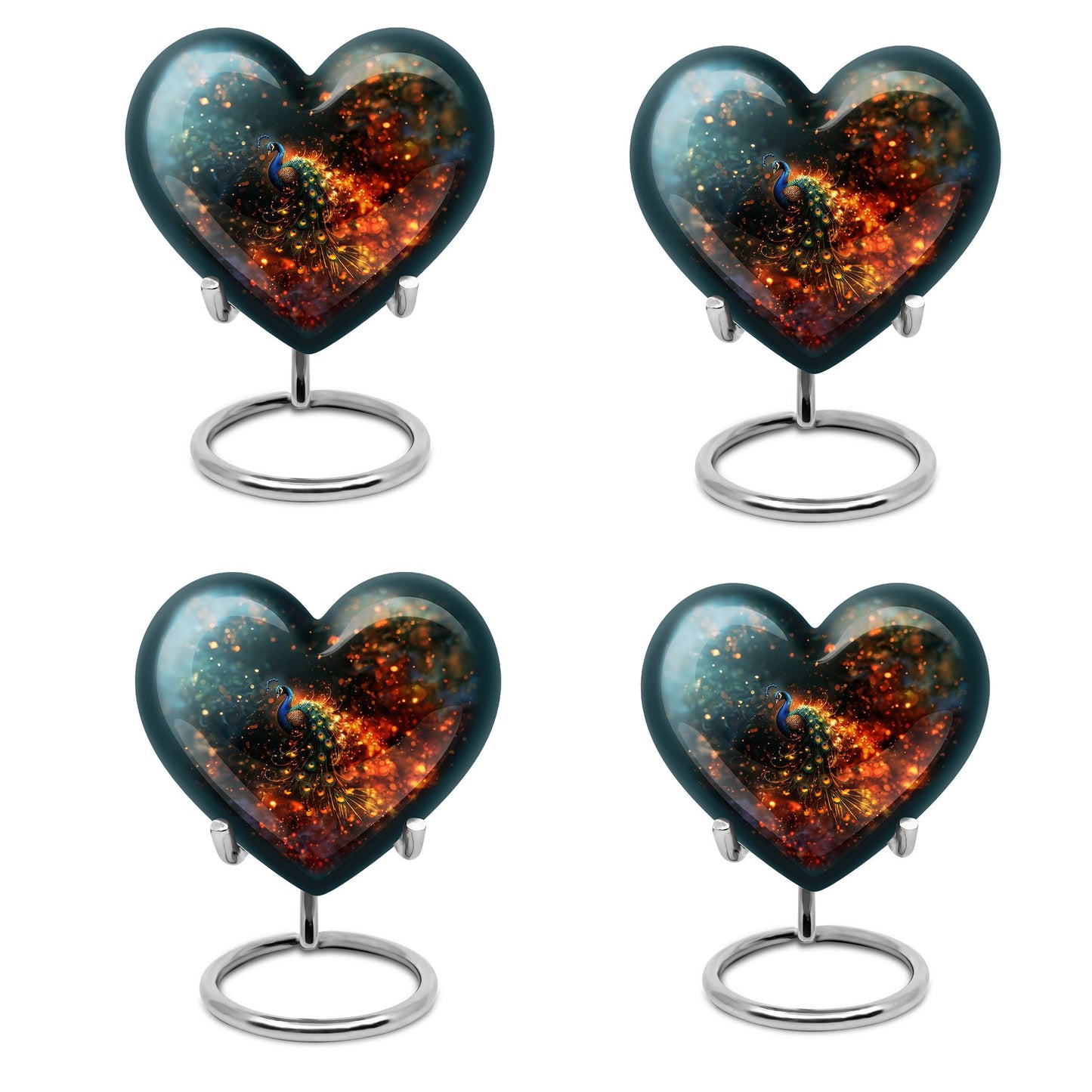 Peacock Theme 3 Inch Keepsake Pack of 4