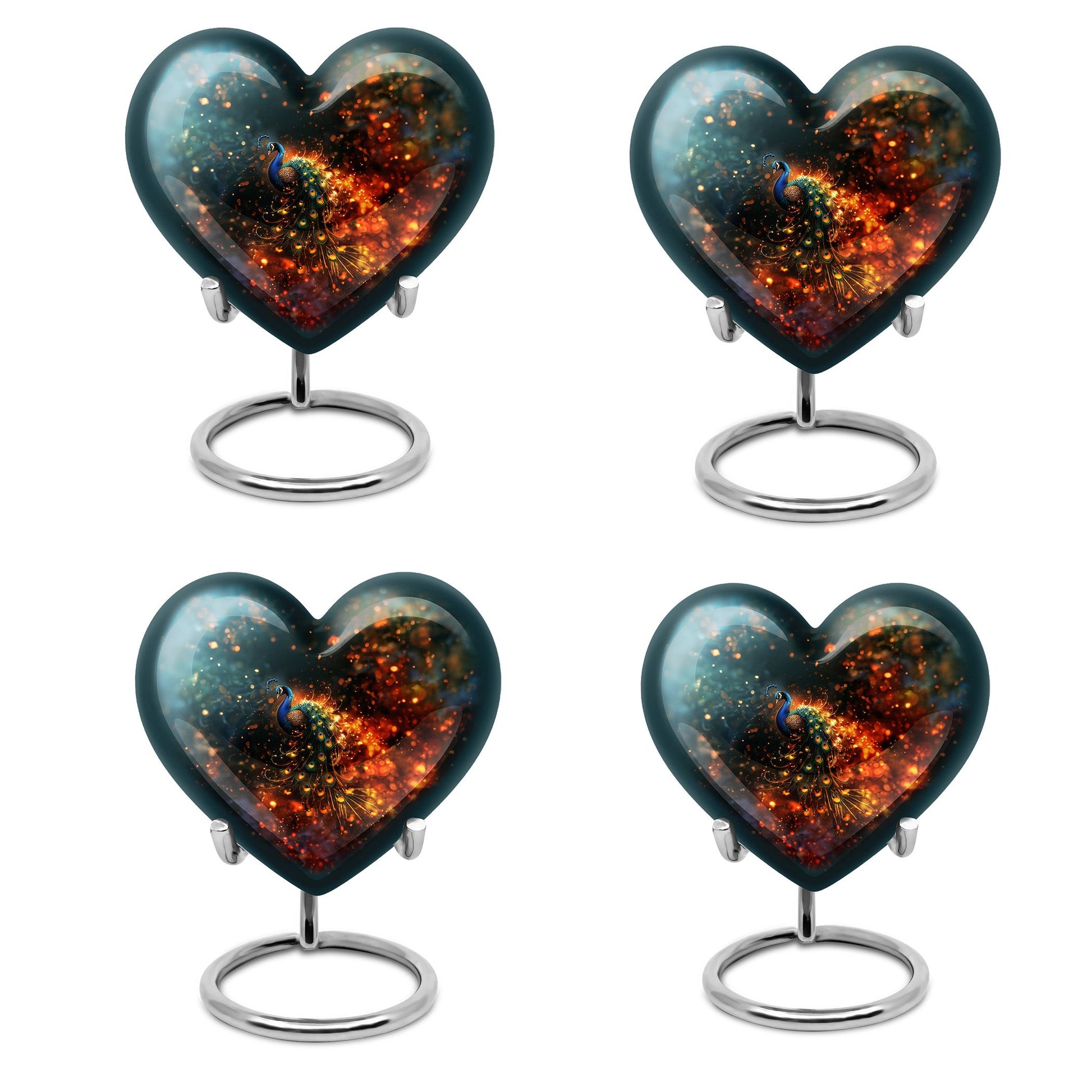 Peacock Theme 3 Inch Keepsake Pack of 4