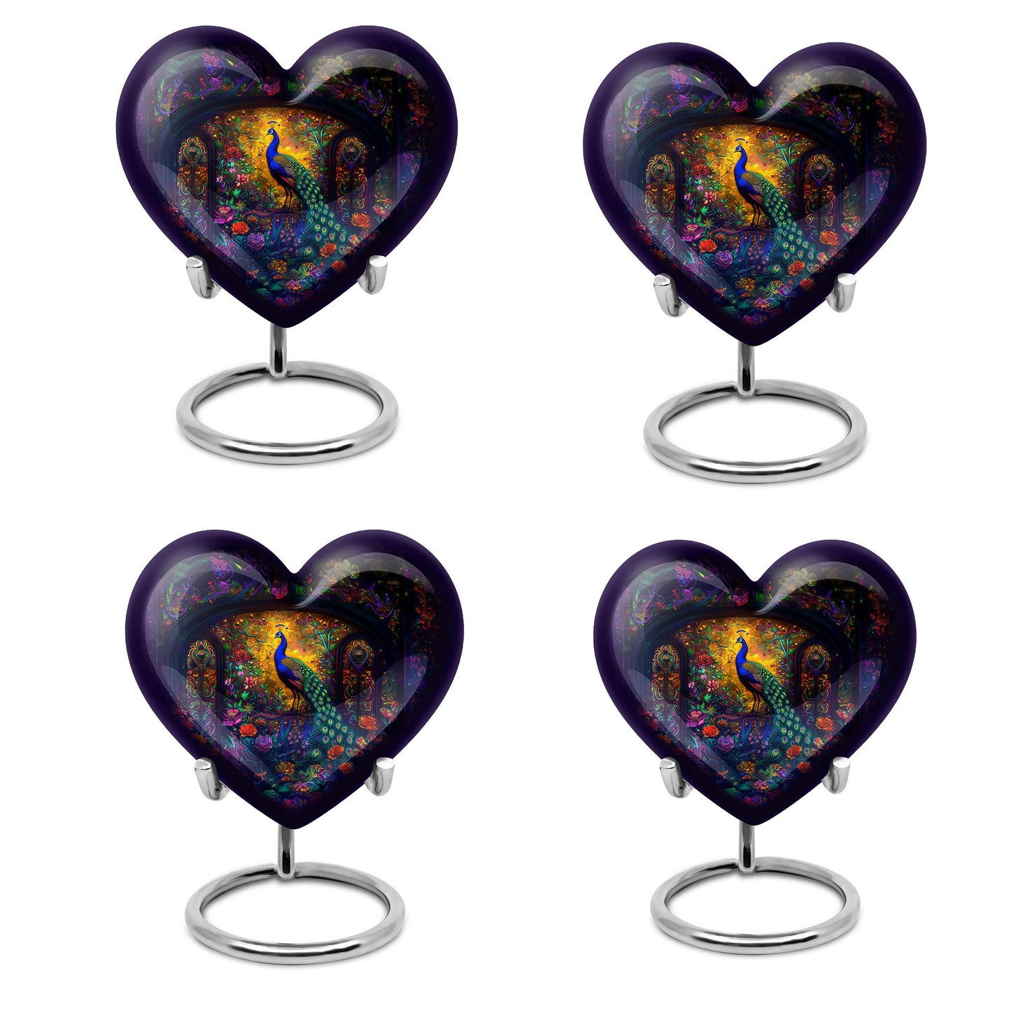 Peacock Theme 3 Inch Keepsake Pack of 4